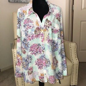 3x Studio Works Sheer Floral Blouse NWT